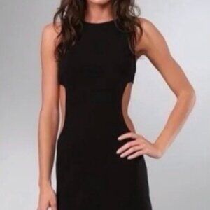 Alice & Olivia Black Side Cut Out Mini Dress